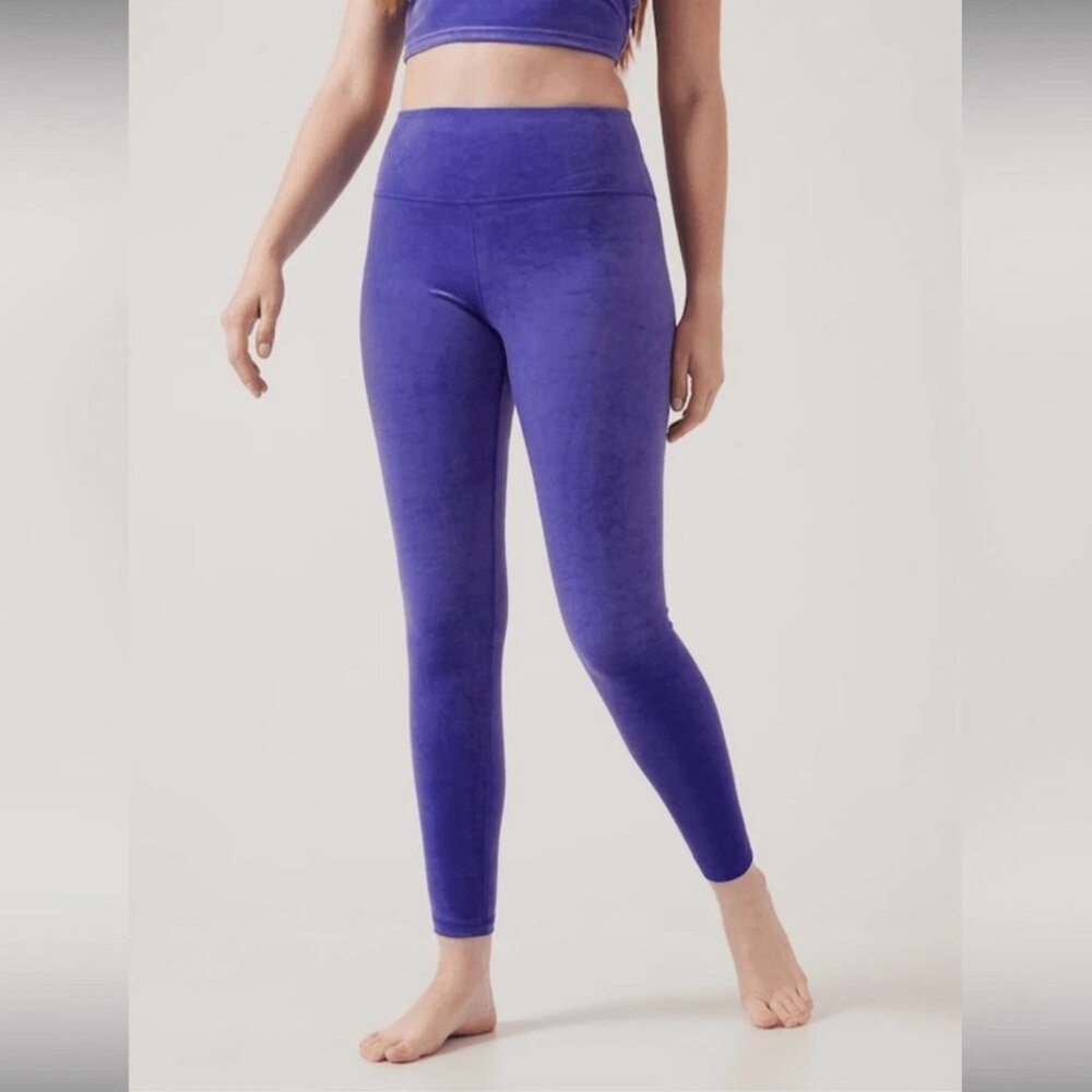Small - ATHLETA - Elation Velvet Tight Blue Leggings NEW $109 msrp